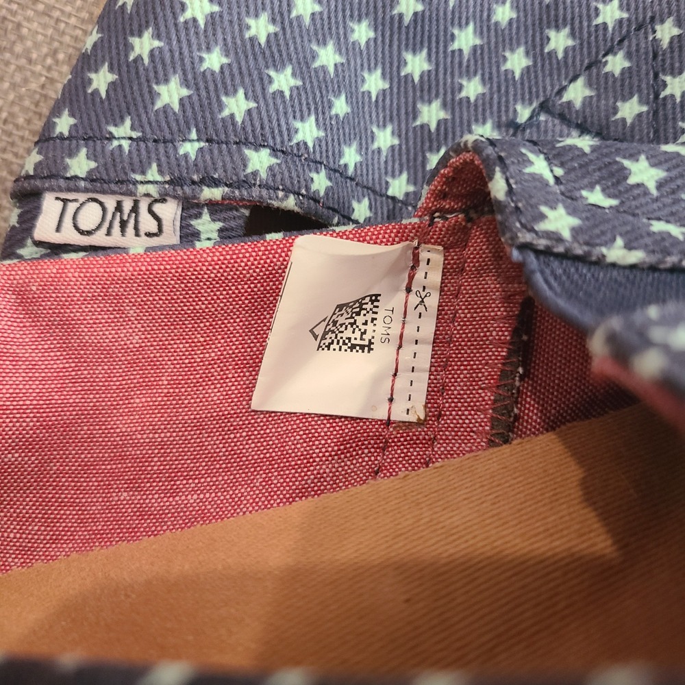 TOMS Alpargata Blue Denim Mint Green Star Print Slip On Shoes Womens‎ 9 - Picture 15 of 15